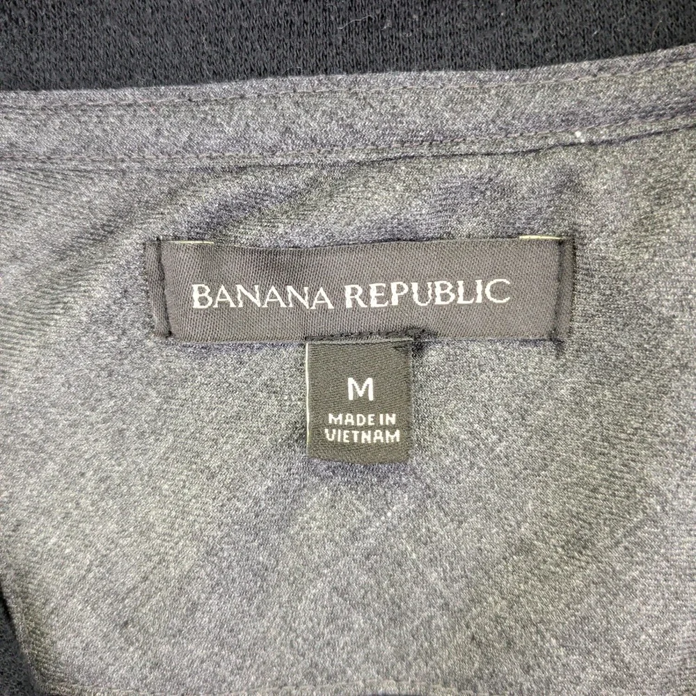 Banana Republic Men‎ Black Quarter Zip Pullover Sweatshirt Size Medium Casual